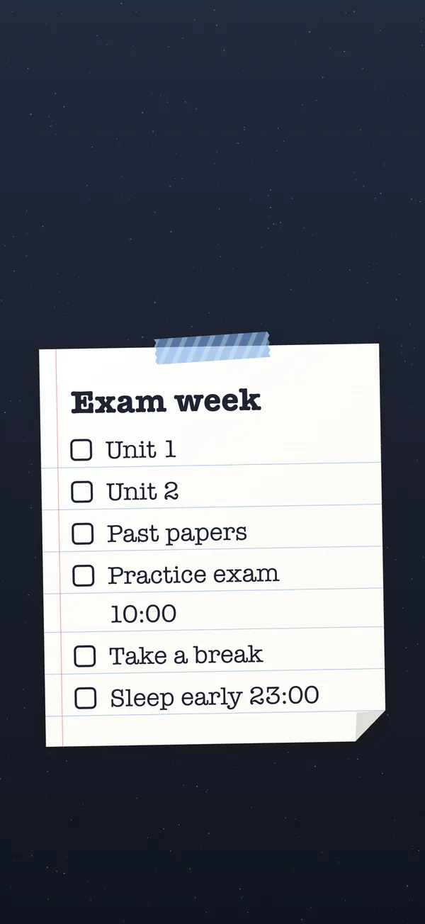 Exam prep: Your list on a sticky note, as an iPhone Lock Screen