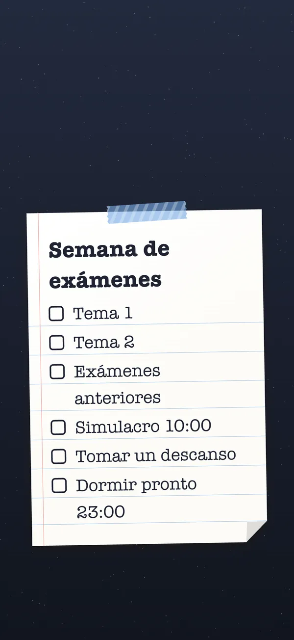 Exámenes: Tu lista en una nota adhesiva, como pantalla de bloqueo del iPhone