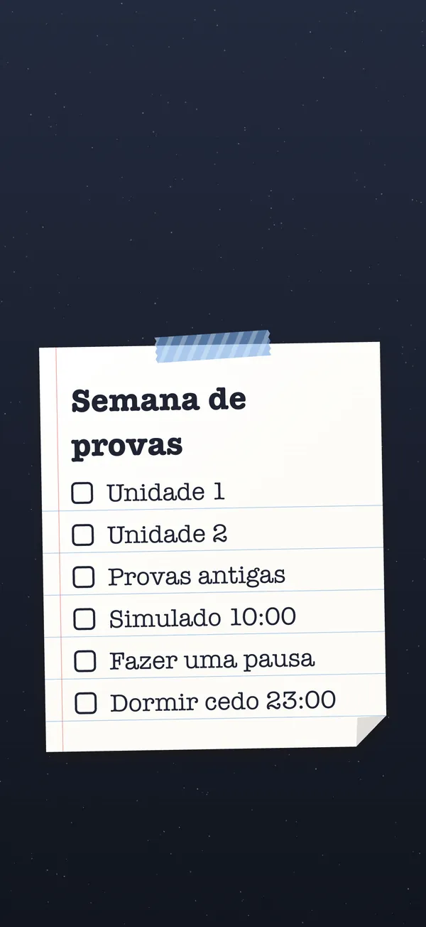 Estudos para a prova: Sua lista num post-it, como tela de bloqueio do iPhone