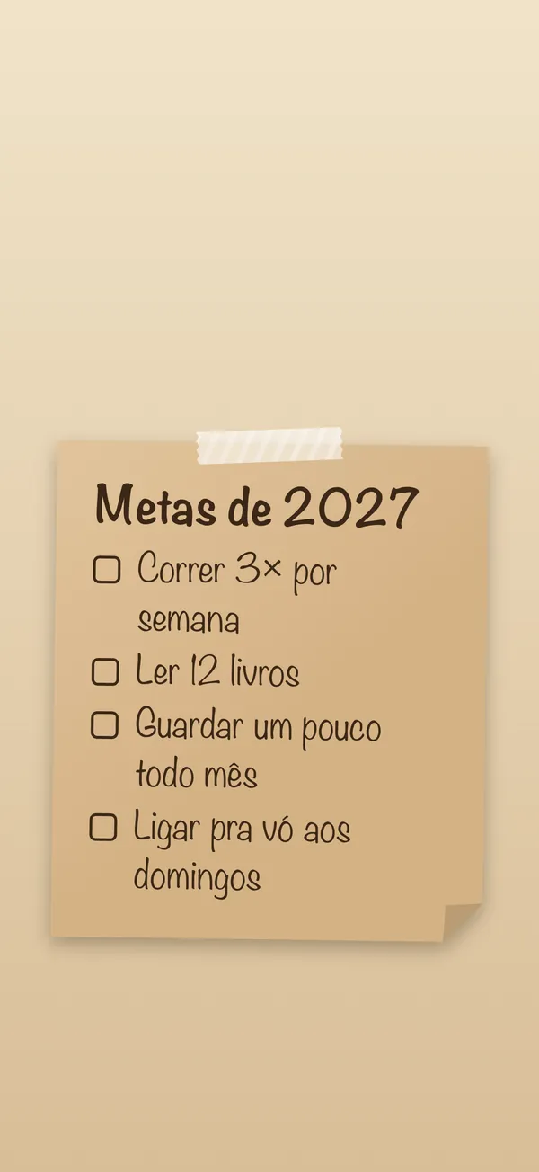 Metas para o Ano Novo: Sua lista num post-it, como tela de bloqueio do iPhone