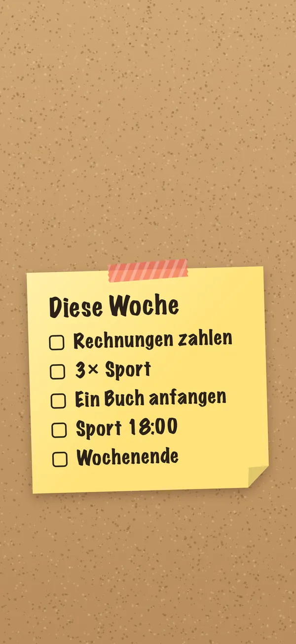 Diese Woche: Deine Liste auf einer Haftnotiz als iPhone-Sperrbildschirm