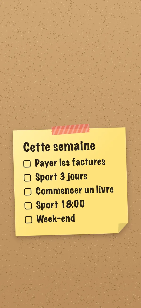 Cette semaine: Votre liste sur un post-it, en écran de verrouillage d’iPhone